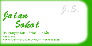 jolan sokol business card